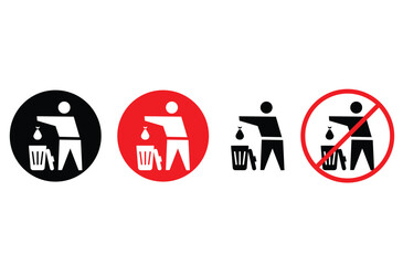 Garbage trash waste icon. Trash icon vector. Disposable icon.