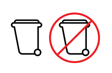 Garbage trash waste icon. Trash icon vector. Disposable icon.