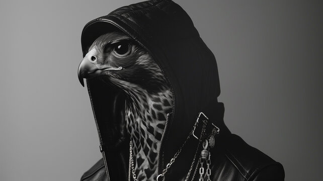 Halc&oacute;n sigiloso y discreto, con capucha oscura