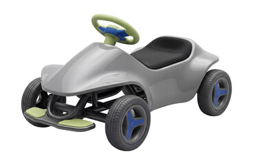 Push car with steering wheel and footrest.