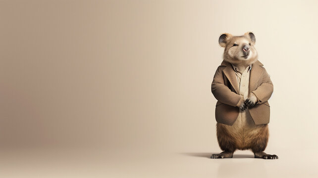 Roedor vestido con chaqueta