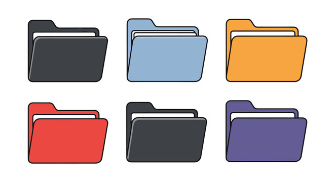 File Folder Line art vector dynamic design