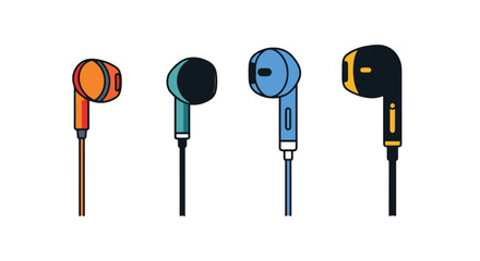 Earbuds Line art creative concept