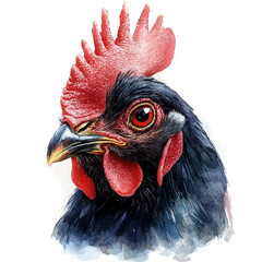 Pearl Hen, illustration watercolor artwork with subtle gradients and elegant contours, isolated on a white background. © lunaris