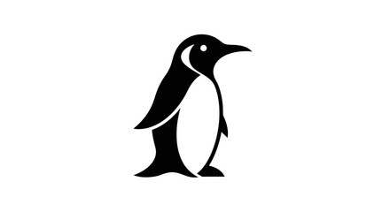 Penguin silhouette isolated on white