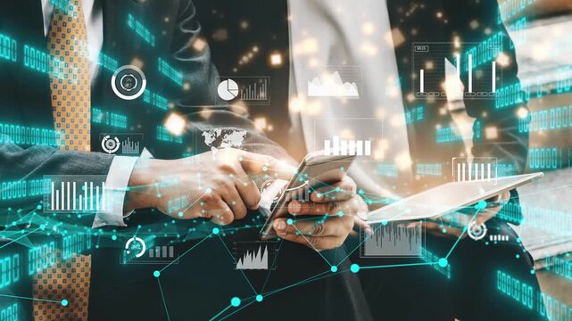Professional exploring data trends on a smartphone in a modern workspace, integrating analytics for informed decision making in business and finance contexts. Xenic