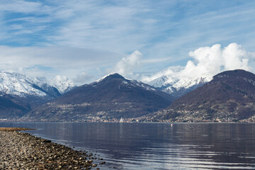 Lakefront of Colico village in Lombardy