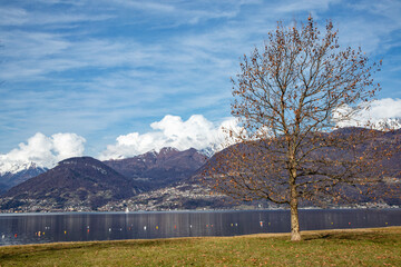 Lakefront of Colico village in Lombardy