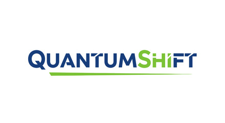 Quantum Shift logo design with blue and green colors.