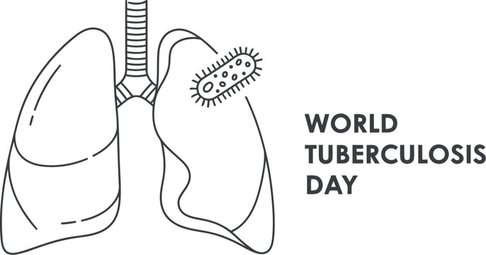 Illustration highlighting world tuberculosis day with lungs graphic