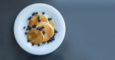 Delicious Plate of Blueberry Pancakes