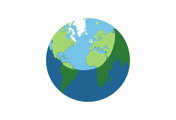 Fototapeta premium Illustration of the Earth from Space Highlighting Continents and Oceans on a Simplified Map with Emphasis on Geographic Features and Global Orientation