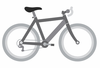 Fototapeta premium Minimalist Gray Bicycle Illustration Highlighting Frame, Wheels, Pedals, and Handlebars with a Simple and Clean Design for Graphic Design Projects