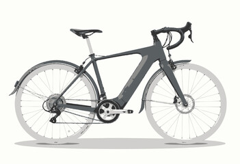 Fototapeta premium Sleek and Modern City Bicycle with Lightweight Frame and Aerodynamic Design for Urban Commuting and Recreational Riding