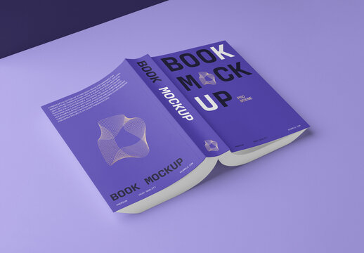 Lying Open Back Softcover Book Mockup