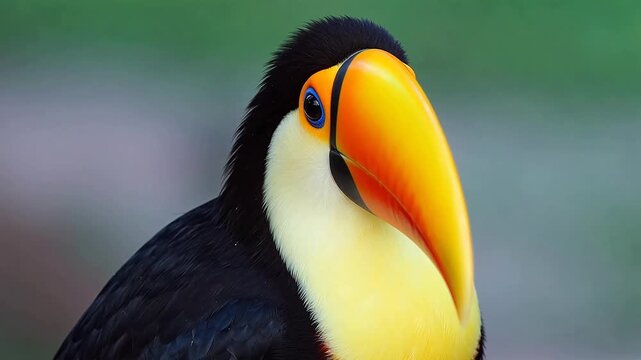 Closeup of a colorful toucan