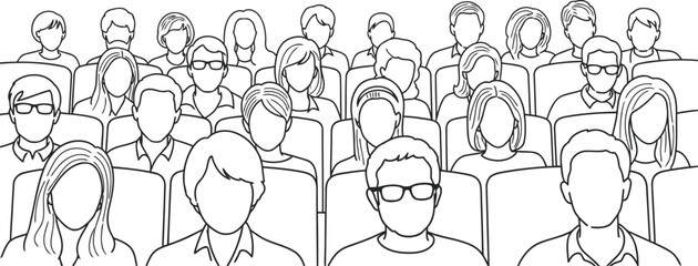 Fototapeta premium Large diverse group of people gathered together in a celebratory or communal event