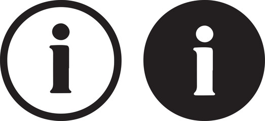 Information icon symbol: Letter "i" in circle vector illustration