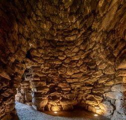 Obraz premium Nuraghe Losa, One of the most famous, well-preserved and representative megalithic testimonies of the nuragic civilization of central-western Sardinia, Italy