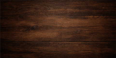 A natural dark wood texture featuring an old brown timber grain pattern on a weathered oak plank surface © dark chocolate