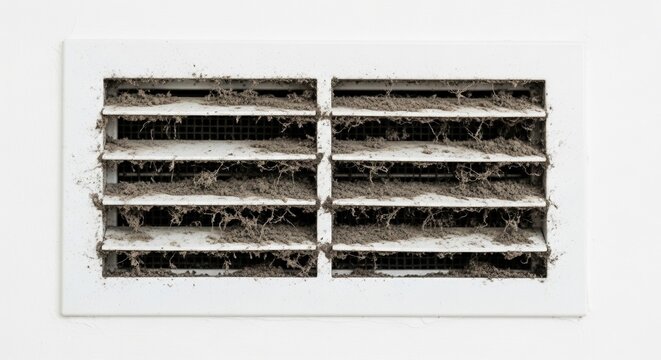 dirty air vent covered with dust and cobwebs highlighting the need for cleaning maintenance