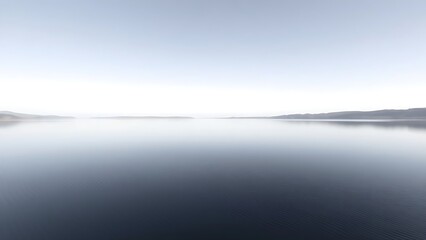 Fototapeta premium mistreat. A perfectly flat lake mirroring the sky with a seamless horizon. travel magazines, destination branding, designed for outdoor magazines and nature guides and travel destination branding.