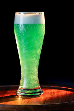 Green beer for St Patricks Day celebrations using edible glitter
