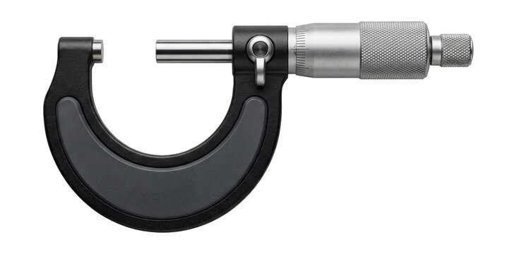 Mechanical micrometer with a lock nut.