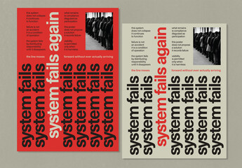 Swiss School Stacked Type Poster Layout Set