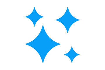 Obraz premium Cluster of Four Blue Twinkling Sparkle Stars for Night Sky Illustrations isolated on transparent background magic stardust glow celestial shining