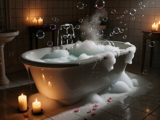 bath bubbles and candles