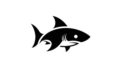 Shark silhouette on white background
