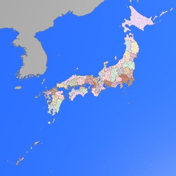 Population distribution and human shape map by prefecture