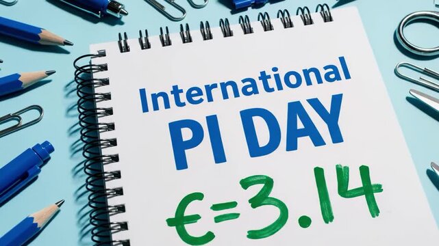International pi day celebration with math supplies