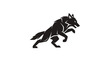 Fototapeta premium Silhouette of a wolf in motion
