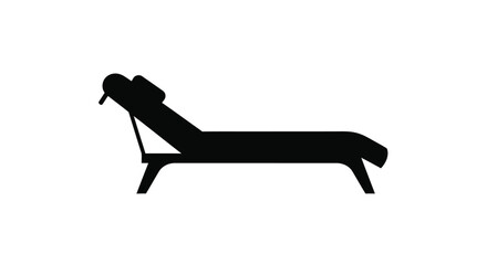 Black chaise lounge chair depicted in a striking minimalist silhouette © MALA