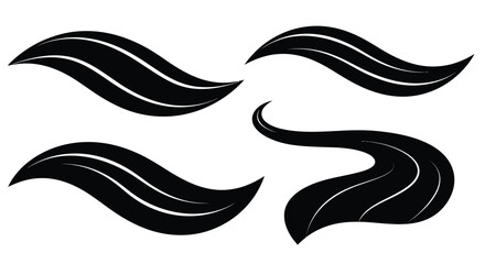 Abstract wave forms in black a striking graphic silhouette © MALA