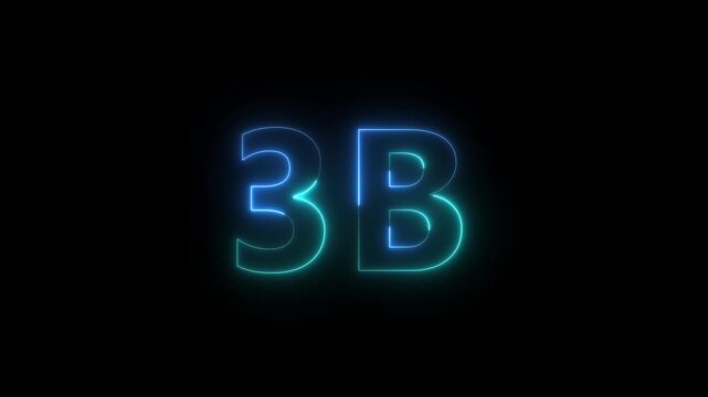 A striking minimalist image displays the bold characters 3b illuminated with a vibrant electric blue neon glow against a dark backdrop high quality professional detailed modern