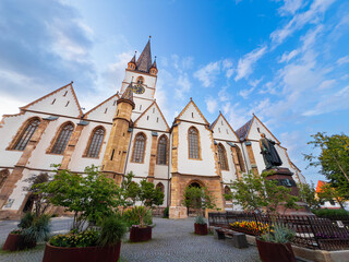 Obraz premium Evangelical Cathedral in Sibiu. Evangelical Cathedral rises above the historic center of Sibiu city