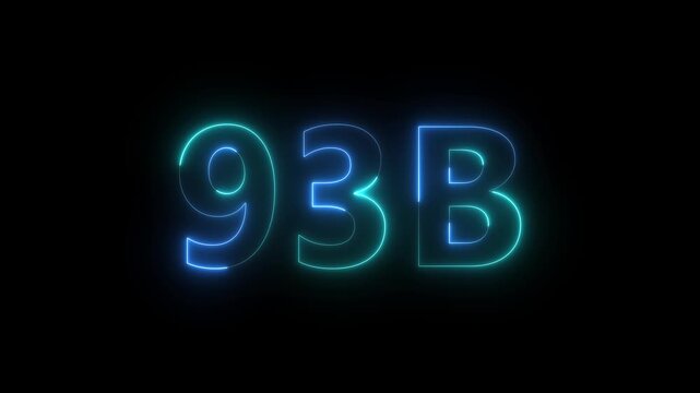 A vibrant neon rendering of 933b glows against a stark black background showcasing a futuristic aesthetic and digital typography high quality professional detailed modern elegant stylish