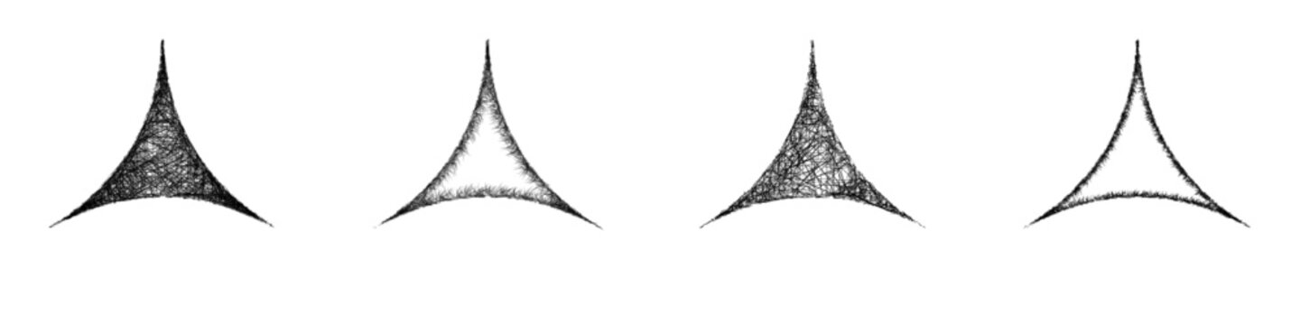 Sketch triangle shape design set