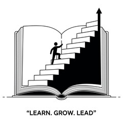 Naklejka premium Conceptual illustration of personal growth and success through knowledge