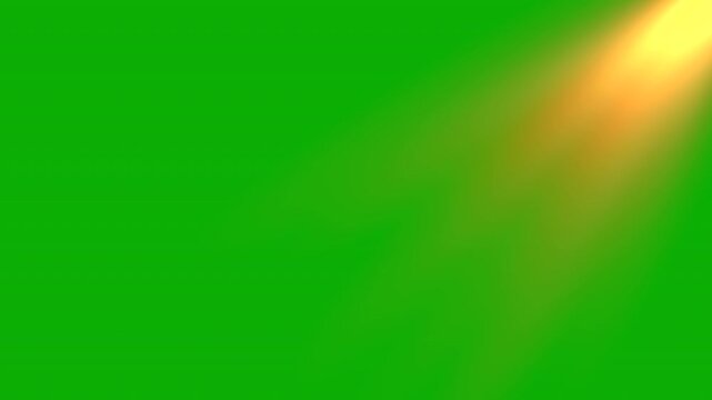 Looping glowing sun light rays video effect on green background
