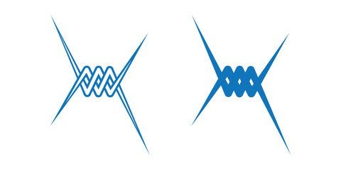 Barbed Wire Vector Icon.