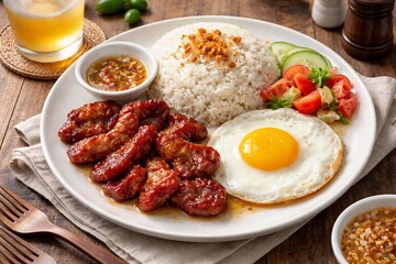 Loco moco plate with eggs and rice