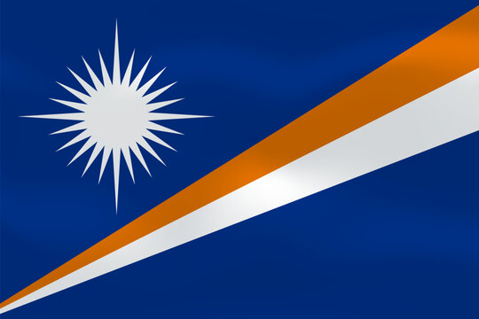 Marshall Islands flag with wavy silk effect. Vector flag symbolizing national pride, identity, heritage, patriotism and authority