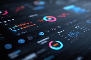 Abstract technology background showing AI data processing with modern UI dashboard elements, clean minimal design, neutral colors, bright soft lighting.