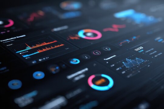 Abstract technology background showing AI data processing with modern UI dashboard elements, clean minimal design, neutral colors, bright soft lighting.
