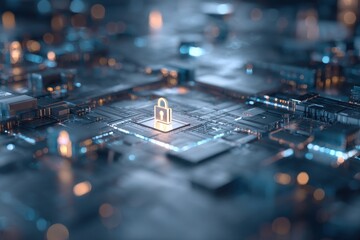 Cybersecurity technology background showing secure digital infrastructure with simplified abstract security architecture, clean neutral colors, bright clarity focused lighting.
