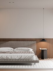 Bright Bedroom Interior Background for Commercial Design &ndash; 3D Render
